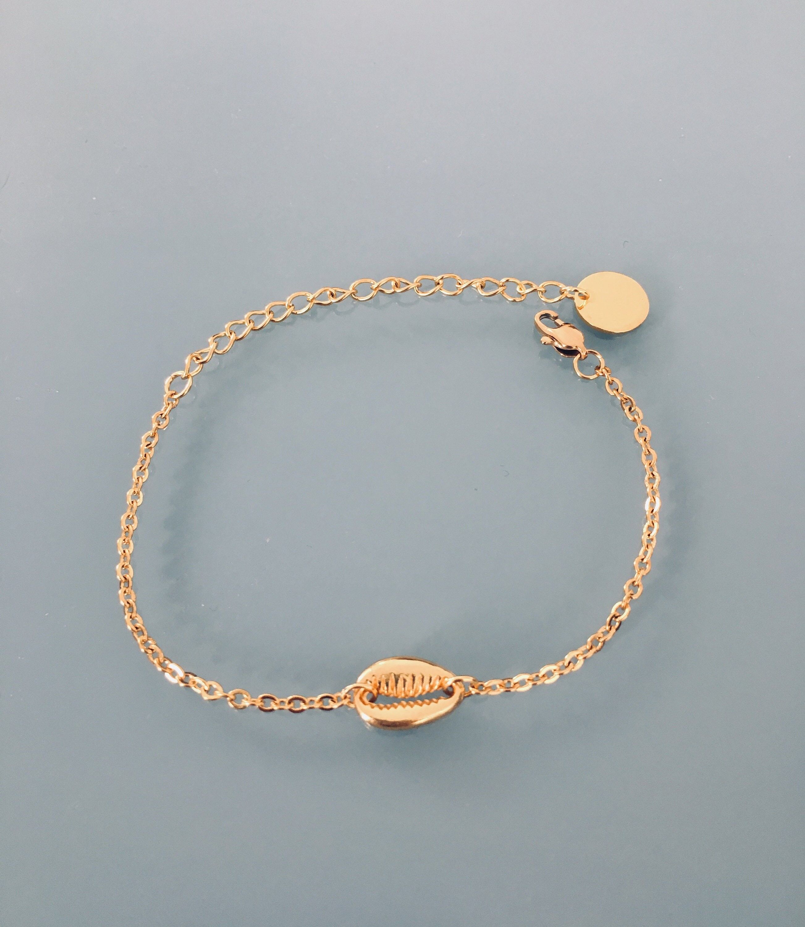 Women's 24k gold-plated shell bracelet, gold bracelet, shell bracelet, gift jewelry, gold women's jewelry Christmas gift (SKU: PR-161)