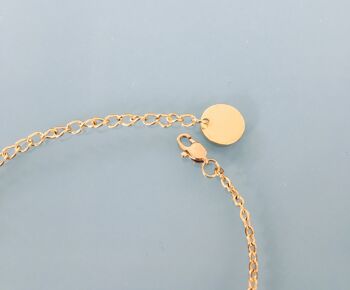 Bracelet femme gourmette coquillage plaqué or 24 k, bracelet doré, bracelet coquillage, bijoux cadeaux, bijou femme or cadeau de noel (SKU: PR-161) 3