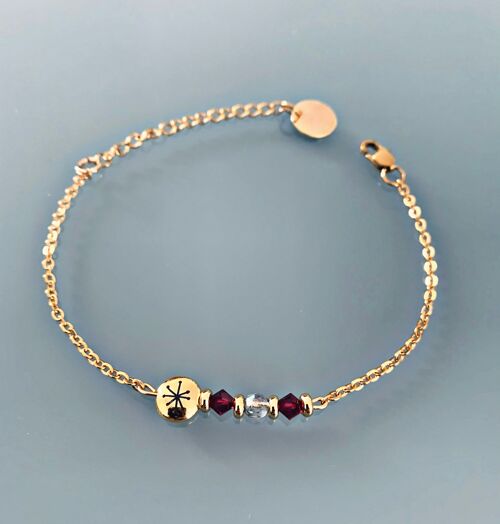 Bracelet constellation, gourmette pierres naturelles magiques Swarovski  perles Heishi or, bracelet doré, bracelet pierre, bijoux cadeaux (SKU: PR-170)