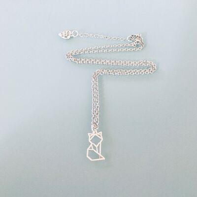 Silver fox necklace, silver jewelry, fox jewelry, lucky necklace, gift jewelry, fox, gift (SKU: PR-169)