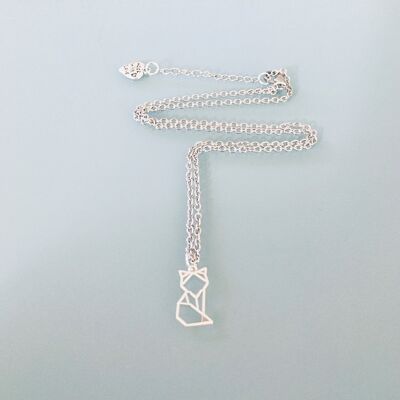 Collier renard en argent, bijou argent, bijou renard, collier porte bonheur, bijoux cadeaux, renard, cadeau (SKU: PR-169)