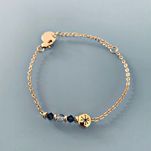 Bracelet constellation, gourmette pierres naturelles magiques Swarovski  perles Heishi or, bracelet doré, bracelet pierre, bijoux cadeaux (SKU: PR-172)