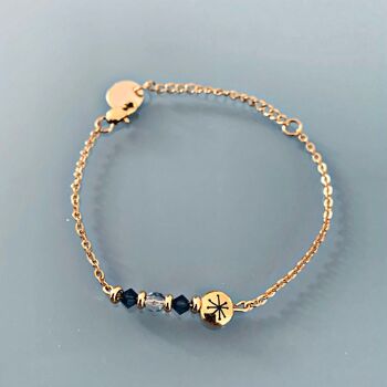 Bracelet constellation, gourmette pierres naturelles magiques Swarovski  perles Heishi or, bracelet doré, bracelet pierre, bijoux cadeaux (SKU: PR-172) 1