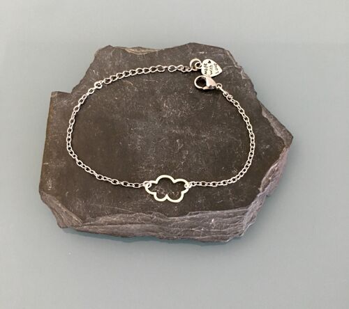 Bracelet femme gourmette nuage en argent, bracelet femme, bracelet nuage, idée cad, bijoux cadeaux, constellation, bracelet femme argent (SKU: PR-175)