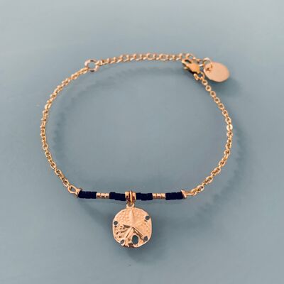 Pulsera dólar de arena, pulsera chapada en oro, pulsera de oro, regalo de navidad, pulsera de oro, joyas de regalo, joyas de mujer de oro (SKU: PR-209)