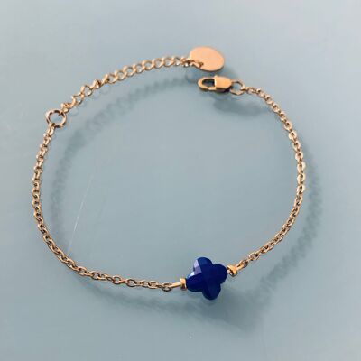 Clover bracelet, lucky 4-leaf clover bracelet and gold Heishi beads, golden bracelet, stone bracelet, gift jewelry (SKU: PR-245)