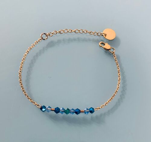 Bracelet pierre, gourmette pierres naturelles magiques Swarovski  perles Heishi or, bracelet doré, bracelet pierre, bijoux cadeaux (SKU: PR-256)