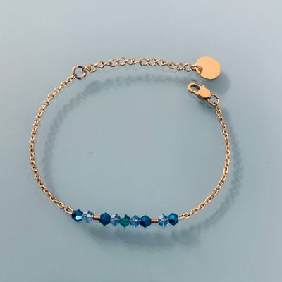 Stone bracelet, curb chain magic natural stones Swarovski gold Heishi beads, golden bracelet, stone bracelet, gift jewelry (SKU: PR-256)