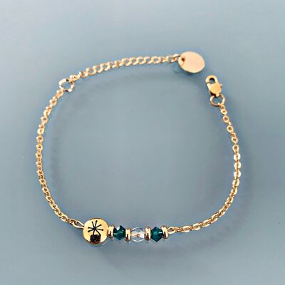 Bracelet constellation, gourmette pierres naturelles magiques Swarovski  perles Heishi or, bracelet doré, bracelet pierre, bijoux cadeaux (SKU: PR-257)