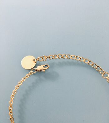 Bracelet lune, Bracelet femme gourmette lune plaqué or 24 k, bracelet doré,  , bracelet or, bijoux cadeaux, bijou femme or cadeau de noel (SKU: PR-265) 2