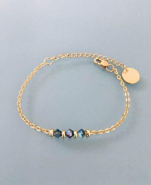 Bracelet pierre, gourmette pierres naturelles magiques Swarovski  perles Heishi or, bracelet doré, bracelet pierre, bijoux cadeaux (SKU: PR-267)