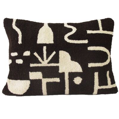 Rectangle tufted pillow case 50x70 cm, wool cushion cover