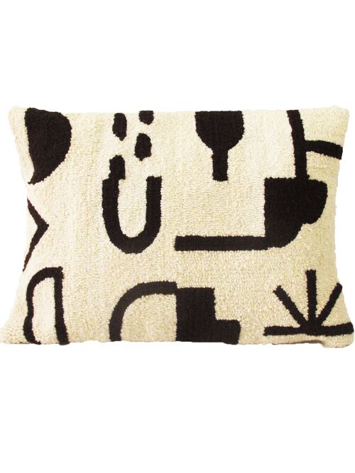 Rectangle tufted pillow case 50x70 cm, wool cushion cover