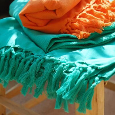 FOUTA IN COTONE BIOLOGICO - Colore Laguna