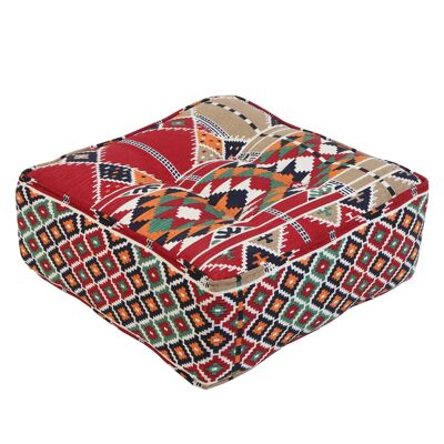 Orientalisches Sitzkissen Kelim 50x50 cm mit Füllung marokkanisches Bodenkissen Ethno Sitzpouf
