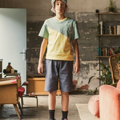 HAMBOURG- Two-tone T-shirt in cotton Oeko-tex