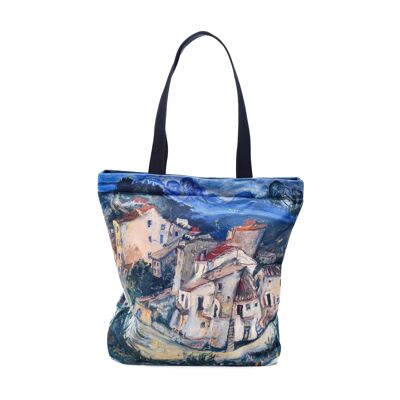 BOLSO TOTE BAG MEDIANO CHAIM SOUTINE "VISTA DE CAGNES" 40x40 cm (más 10 cm de botón)