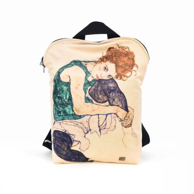 MOCHILA MEDIANA EGON SCHIELE "MUJER SENTADA" 31 x 38 cm