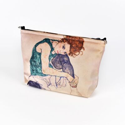 TROUSSE COSMÉTIQUE MOYENNE EGON SCHIELE "FEMME ASSIS" 27 x 18 cm