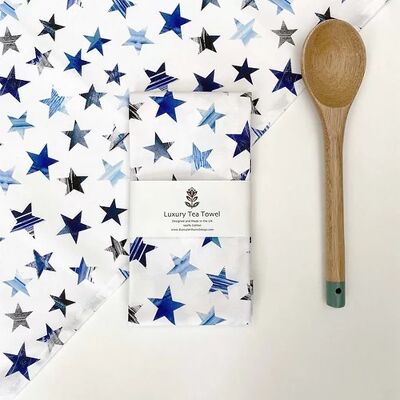 Stars Tea Towel - Blue stars