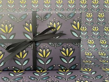 Papier Cadeau Luxe - Fleur d'Aubergine 2
