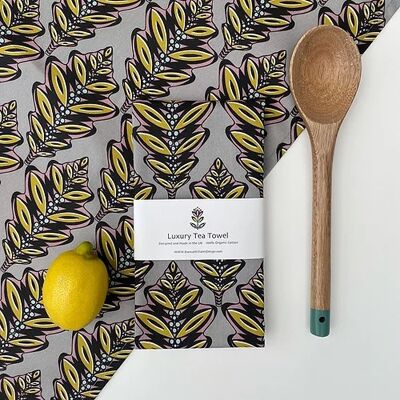Paño de cocina Hoja de Roble - Gris