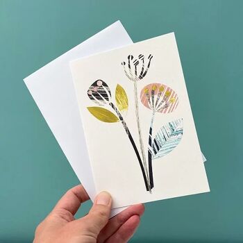 Lot de 5 cartes de vœux florales 3