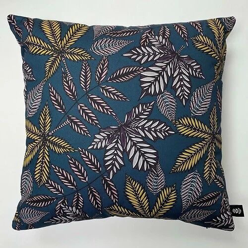 Forest Floor Organic Cotton Cushion Cover - One size - Dark Teal - with cushion pads