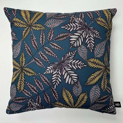 Forest Floor Organic Cotton Cushion Cover - One size - Aubergine - with cushion pads
