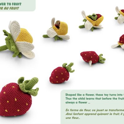 THE STRAWBERRY - REVERSIBLE TOY IN ORGANIC COTTON