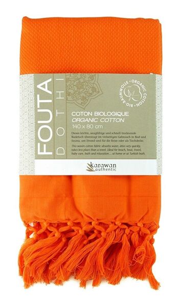 FOUTA EN COTON BIOLOGIQUE - couleur CURCUMA 4