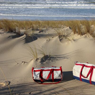Blue and red recycled sailcloth bag - 2