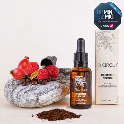 CIRCLY serum with upcycled coffee oil, raspberry seed and rose hip oil -