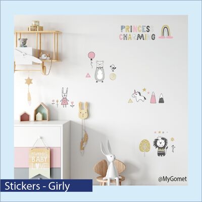 Repositionable stickers - Girly