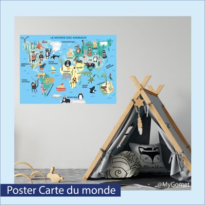 Repositionable poster - Animals of the world
