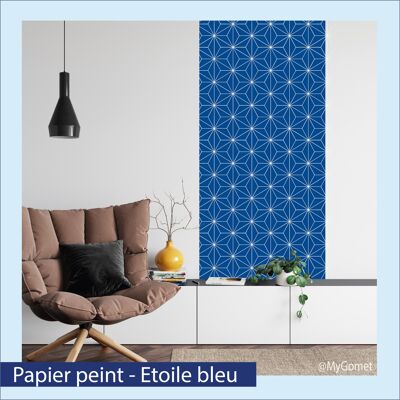 Papier peint repositionnable - Art Déco bleu
