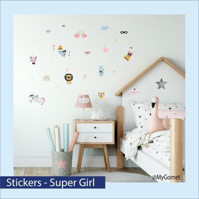 Repositionable stickers - Super Girl