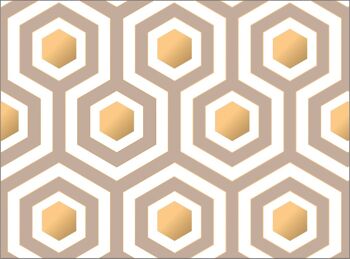 Tête de lit repositionnable - géométrique beige 2