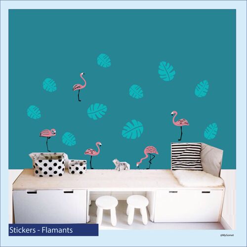 Stickers repositionnables - Flamants