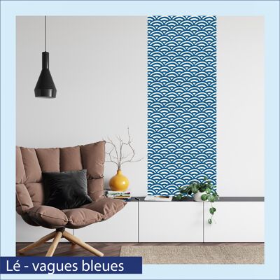 Repositionable wallpaper - blue waves