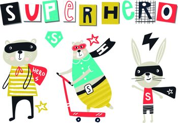 Stickers repositionnables - Super Hero 3