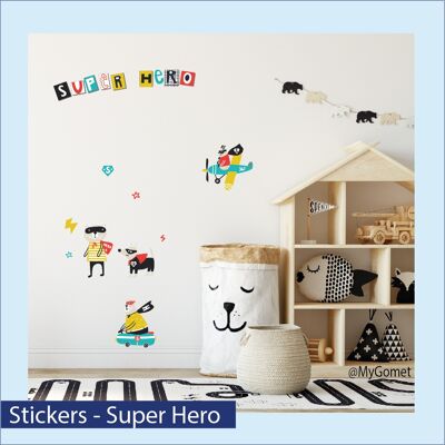 Stickers repositionnables - Super Hero