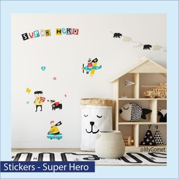 Stickers repositionnables - Super Hero 1