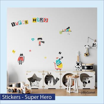 Stickers repositionnables - Super Hero 2