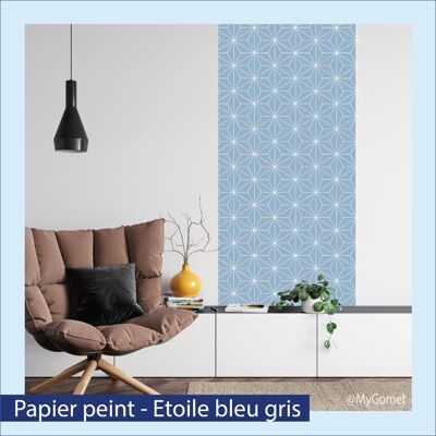 Repositionable wallpaper - Art Deco blue gray