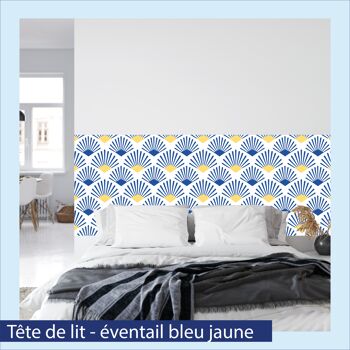 Tête de lit repositionnable - Art Déco bleu jaune 1