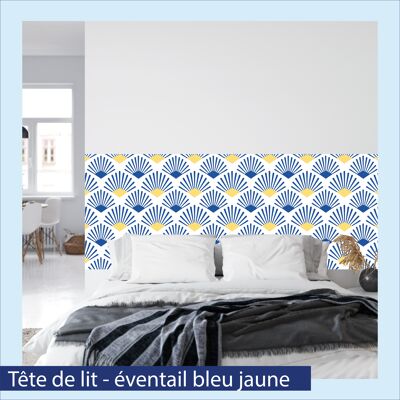 Tête de lit repositionnable - Art Déco bleu jaune