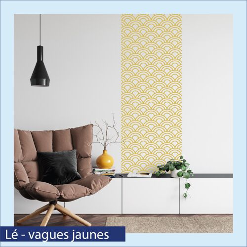 Papier peint repositionnable - vagues jaunes