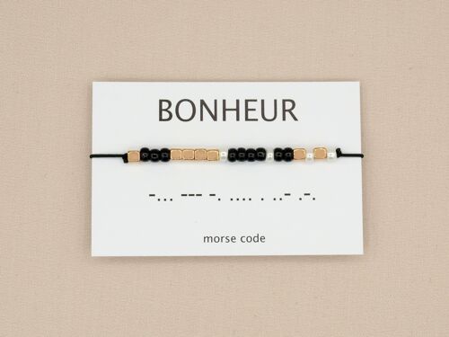 Morse code armband Bonheur