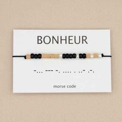 Bracelet code Morse Bonheur